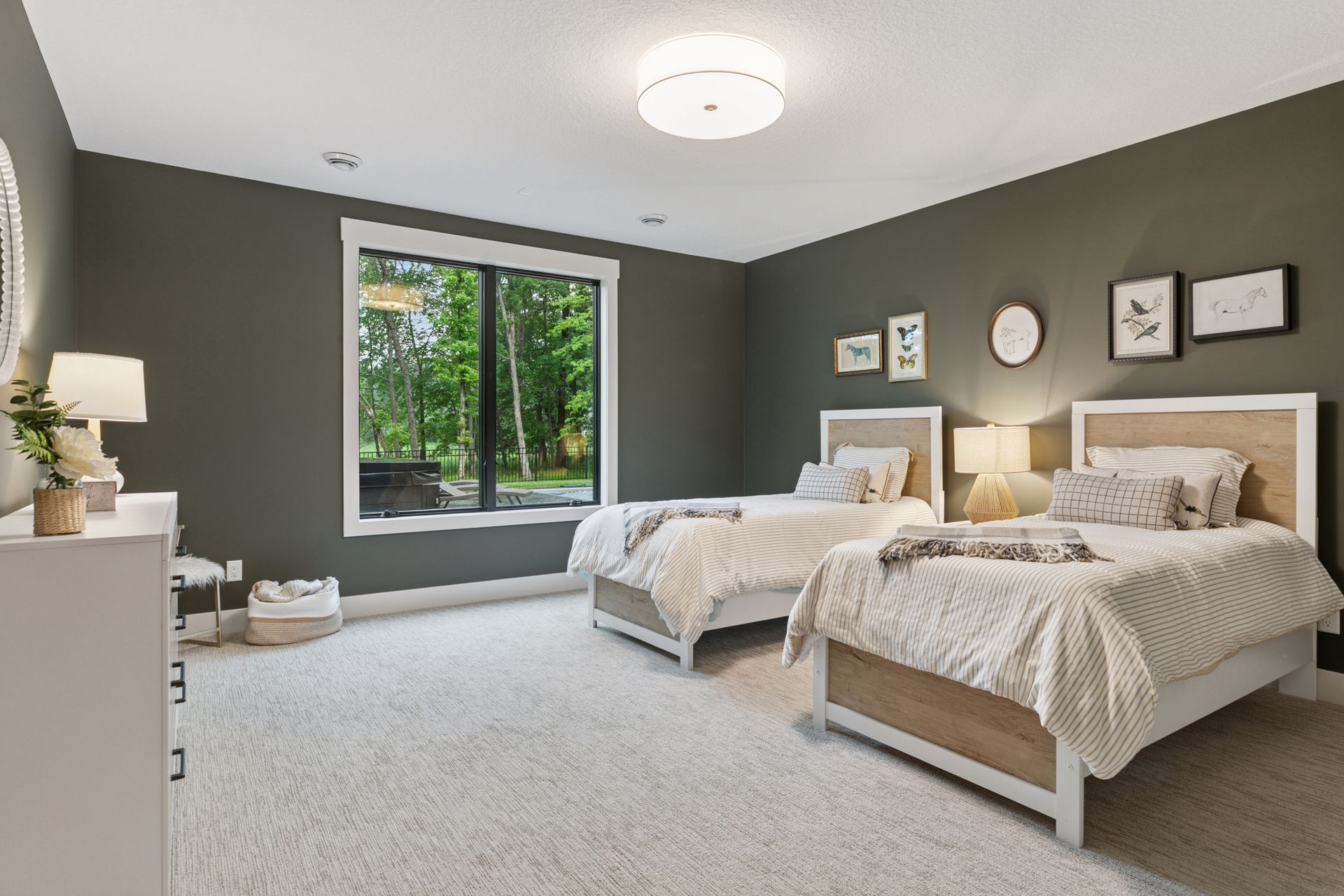 Lower level large bedroom for two